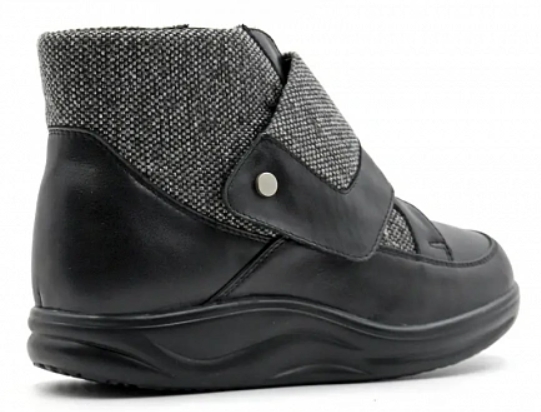 Ботинки ортопедические женские Ортомода 82383-Х-101-В кожаные увеличенной полноты на липучке фото 4