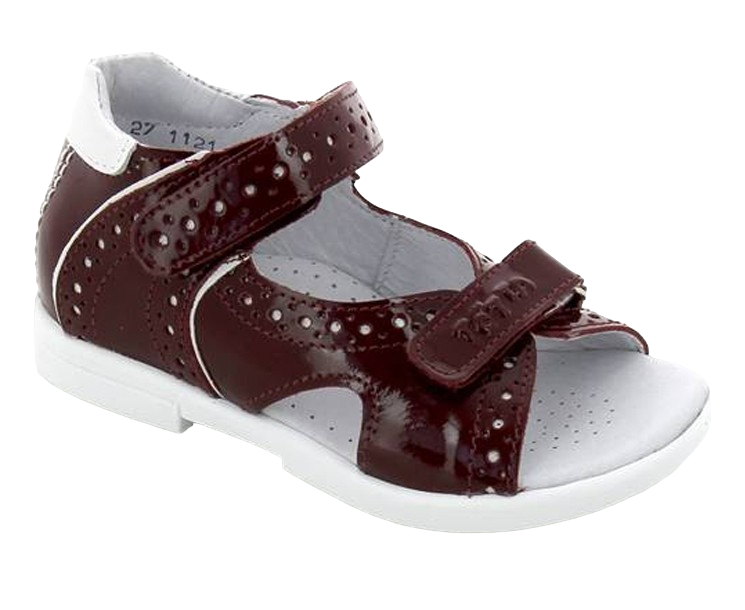 Сандали летние открытый нос, цв. марсала/белый 10216/1-КП-616,29 фото 1