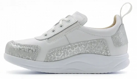 Полуботинки ортопедические женские Ортомода 82388-Х-505 СД белые увеличенной полноты с молнией фото 4